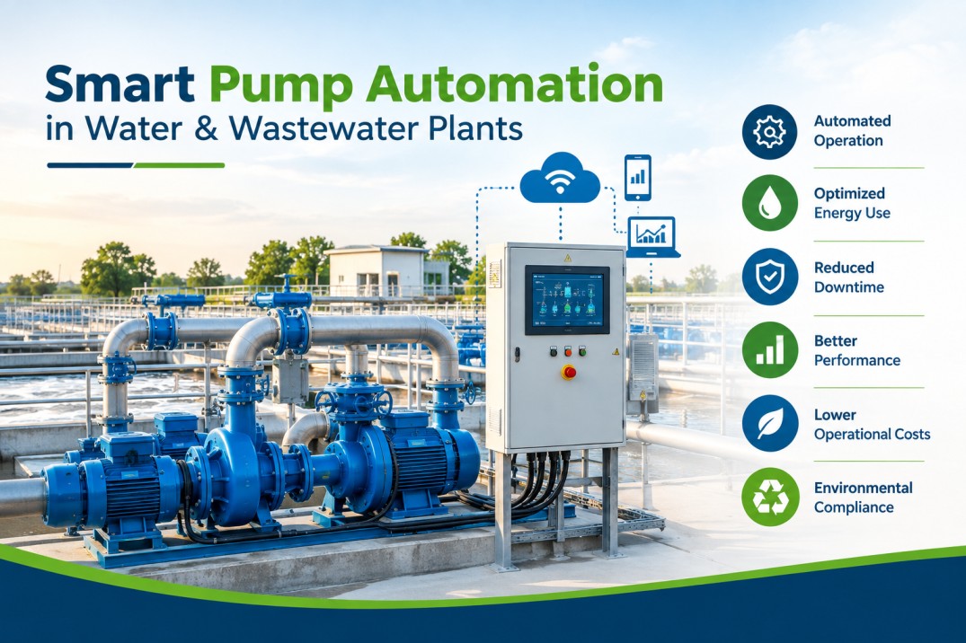 Smart pump automation system for water and wastewater treatment plants